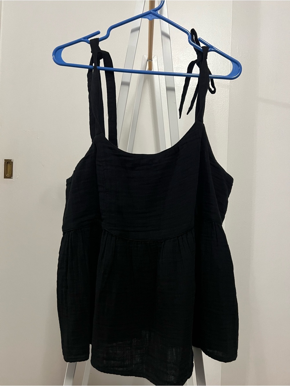 Black Tie-Strap Top